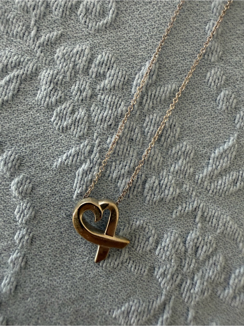 Silver Heart Ribbon Pendant Necklace - Women Jewelry